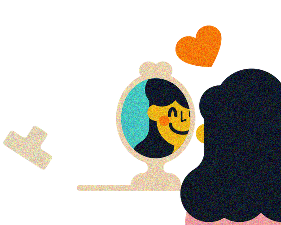 Illustration of self-reflection and self-care