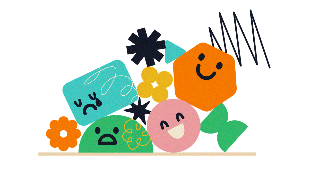 Illustration of colorful emotion characters